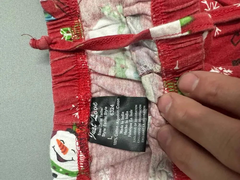 Just Love Women's Holiday Print Pajama Pants - Red Snowman and Reindeer Pattern